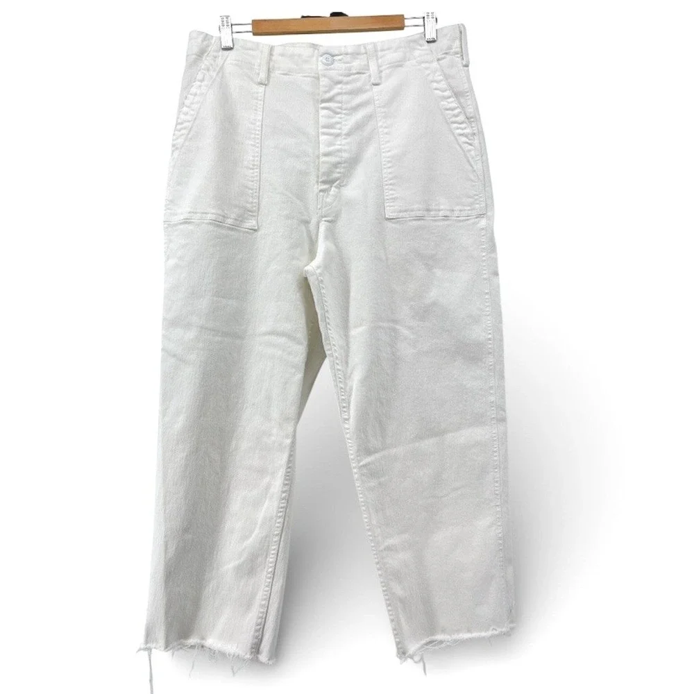 MOTHER Patch Pocket Private Ankle Fray Jeans in Fairest of Them All Size 33 - Picture 4 of 11
